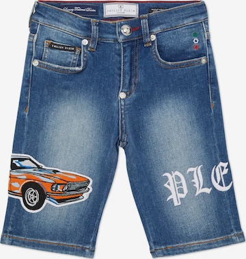 Philipp Plein - regular Vaquero 'Racing' en azul: frente