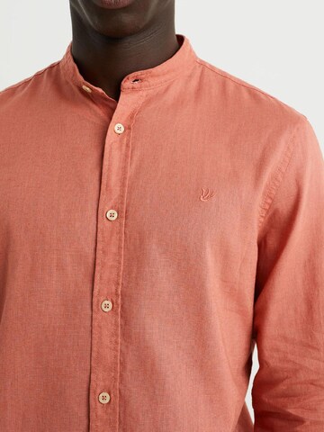 WE Fashion Slim fit Button Up Shirt in Pink