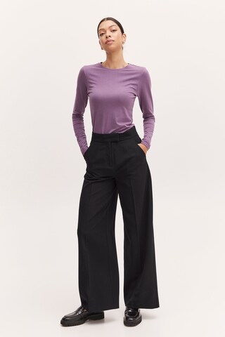 b.young Wide leg Broek in Zwart: voorkant