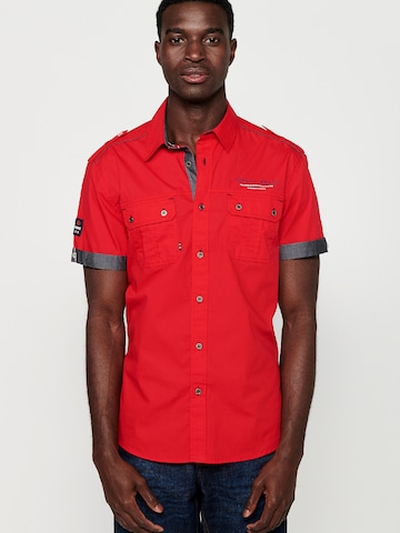 KOROSHI Regular fit Button Up Shirt in Red