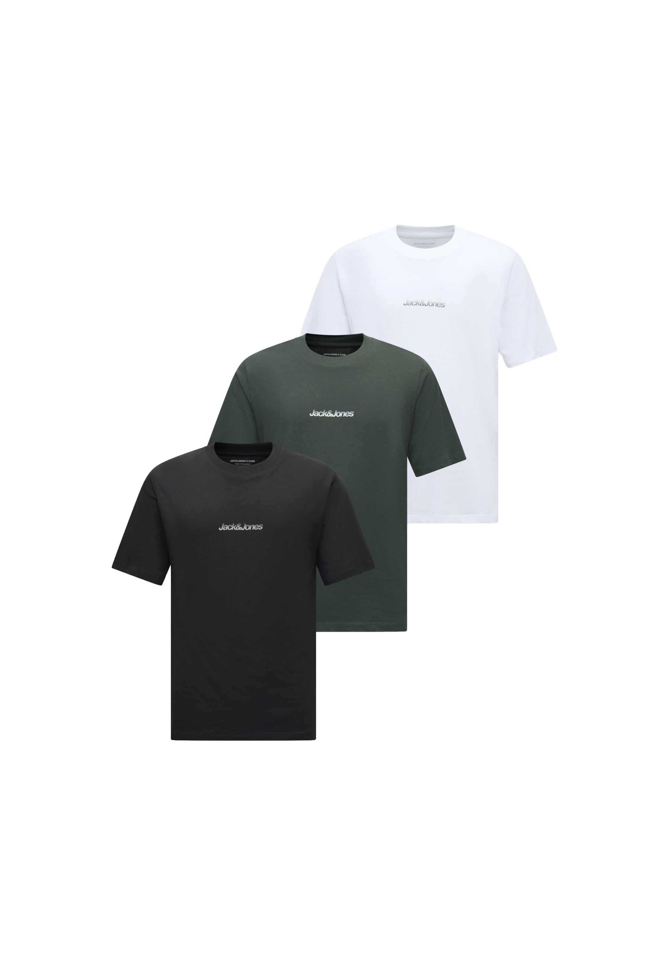 JACK & JONES Μπλουζάκι 'JCOECHO' σε XS σε σκούρο πράσινο / μαύρο / λευκό, Άποψη προϊόντος