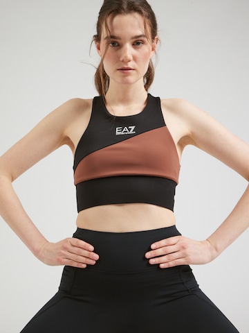 Bustino Reggiseno sportivo di EA7 Emporio Armani in marrone: frontale