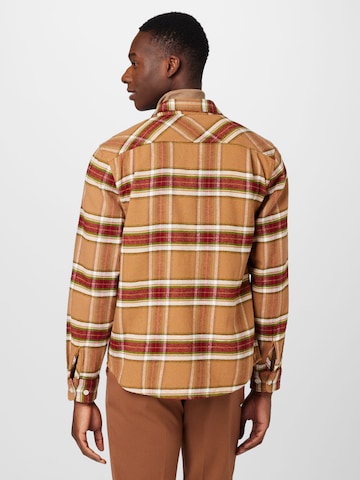 Brixton Regular fit Button Up Shirt 'BOWERY' in Brown
