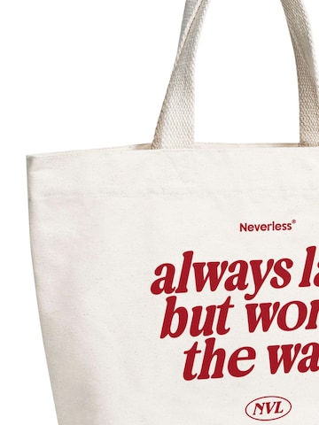 Neverless Beach Bag 'always late' in Beige