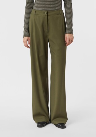 Wide Leg Pantalon COMMA en vert : devant