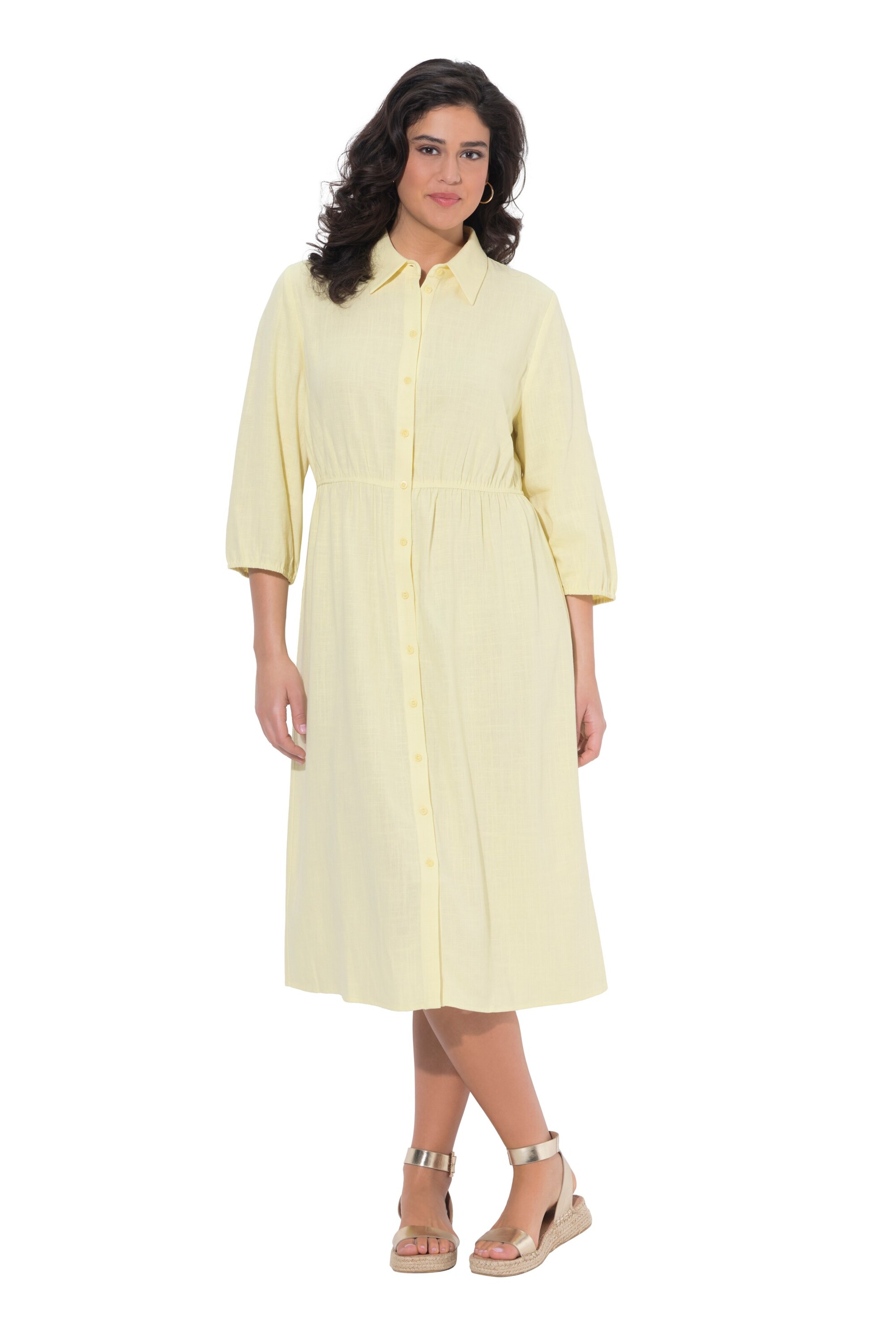 Ulla Popken Blusenkleid in Gelb: Vorderseite