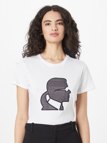 Tricou de la Karl Lagerfeld pe alb: față