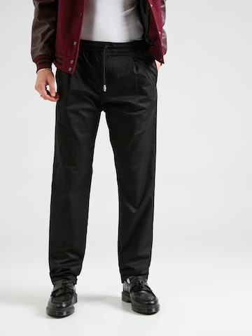 REPLAY Regular Pleated Pants in Black: front