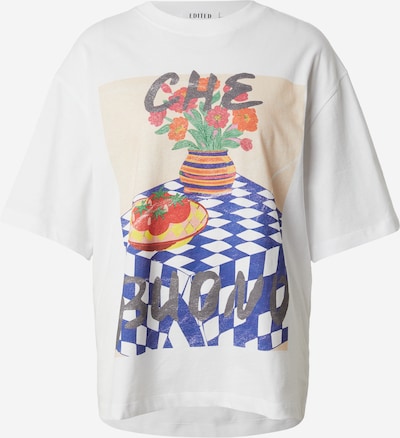 EDITED Oversized tričko 'Xia' ve velikosti XS - režná / námořnická modř / šedá / bílá, Produkt