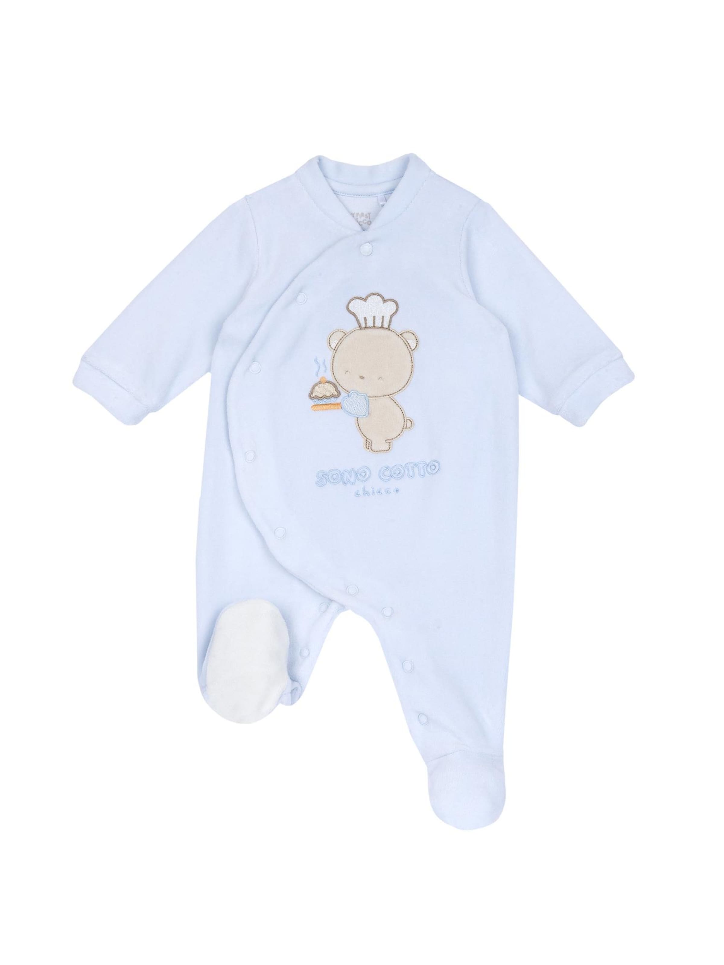 Chicco Бебешки гащеризони/боди в синьо: отпред