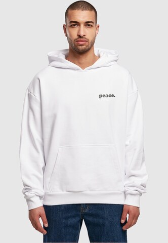 Sweat-shirt 'Peace - Wording Peace White and Peace' Merchcode en blanc : devant
