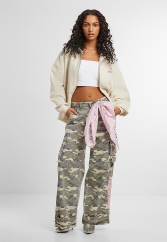Felicious Zip-Up Hoodie in Beige