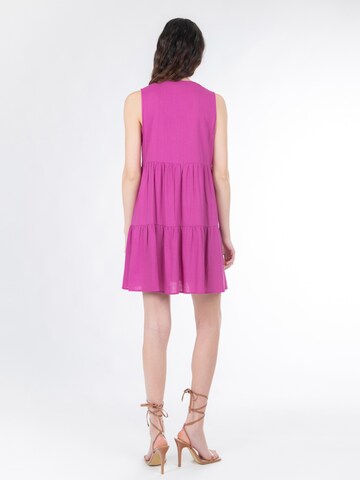 Influencer Šaty 'Tiered' - Fialová