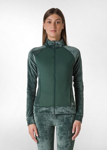 DEHA Sweatvest in Groen: voorkant