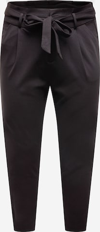 Vero Moda Curve Tapered Pleat-Front Pants in Black: front