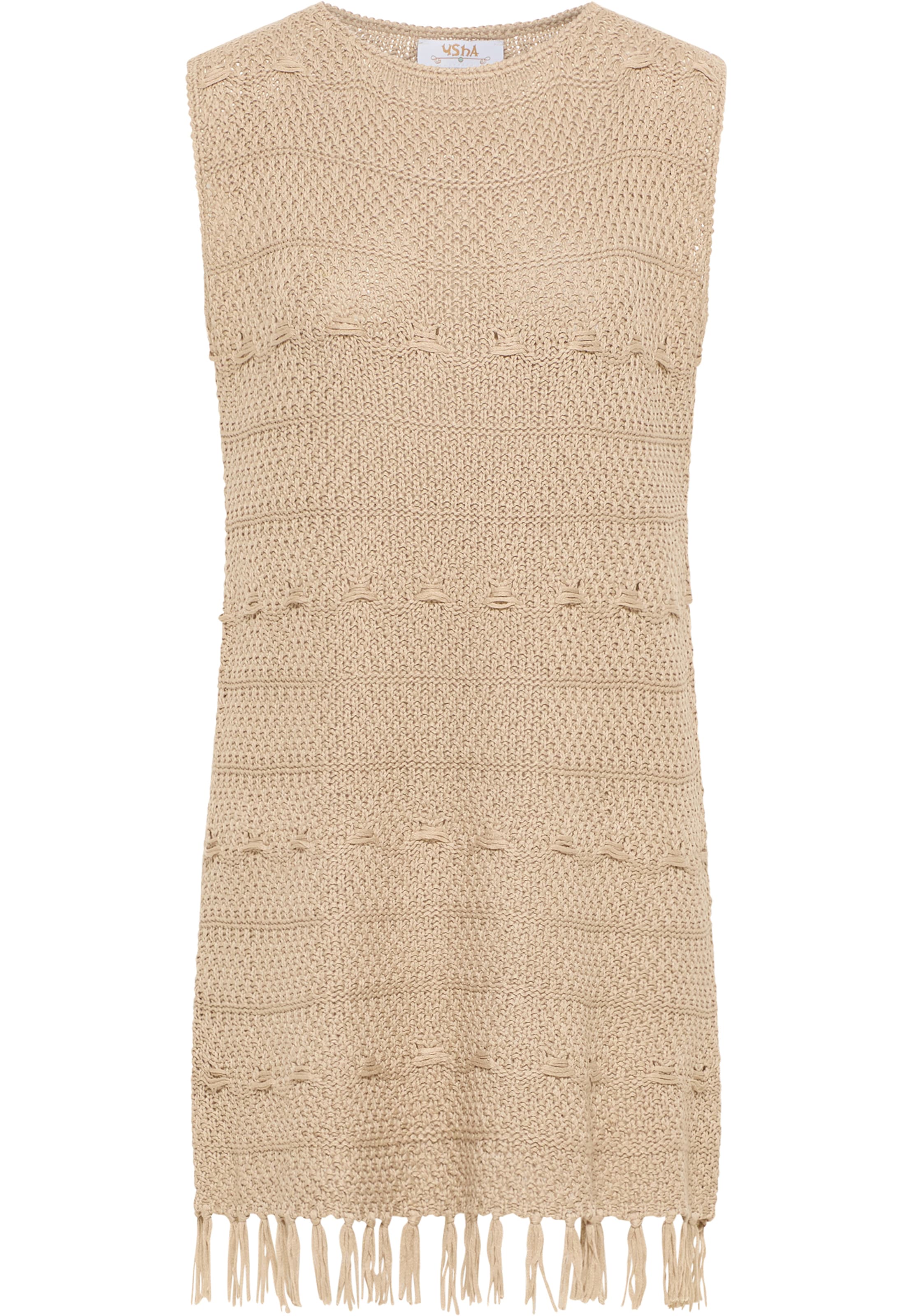 usha FESTIVAL Πλεκτό φόρεμα σε μπεζ: μπροστά