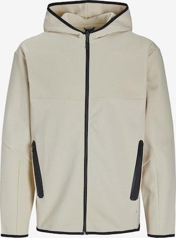 JACK & JONES Sweatjacke 'Fusion' in Beige: Vorderseite