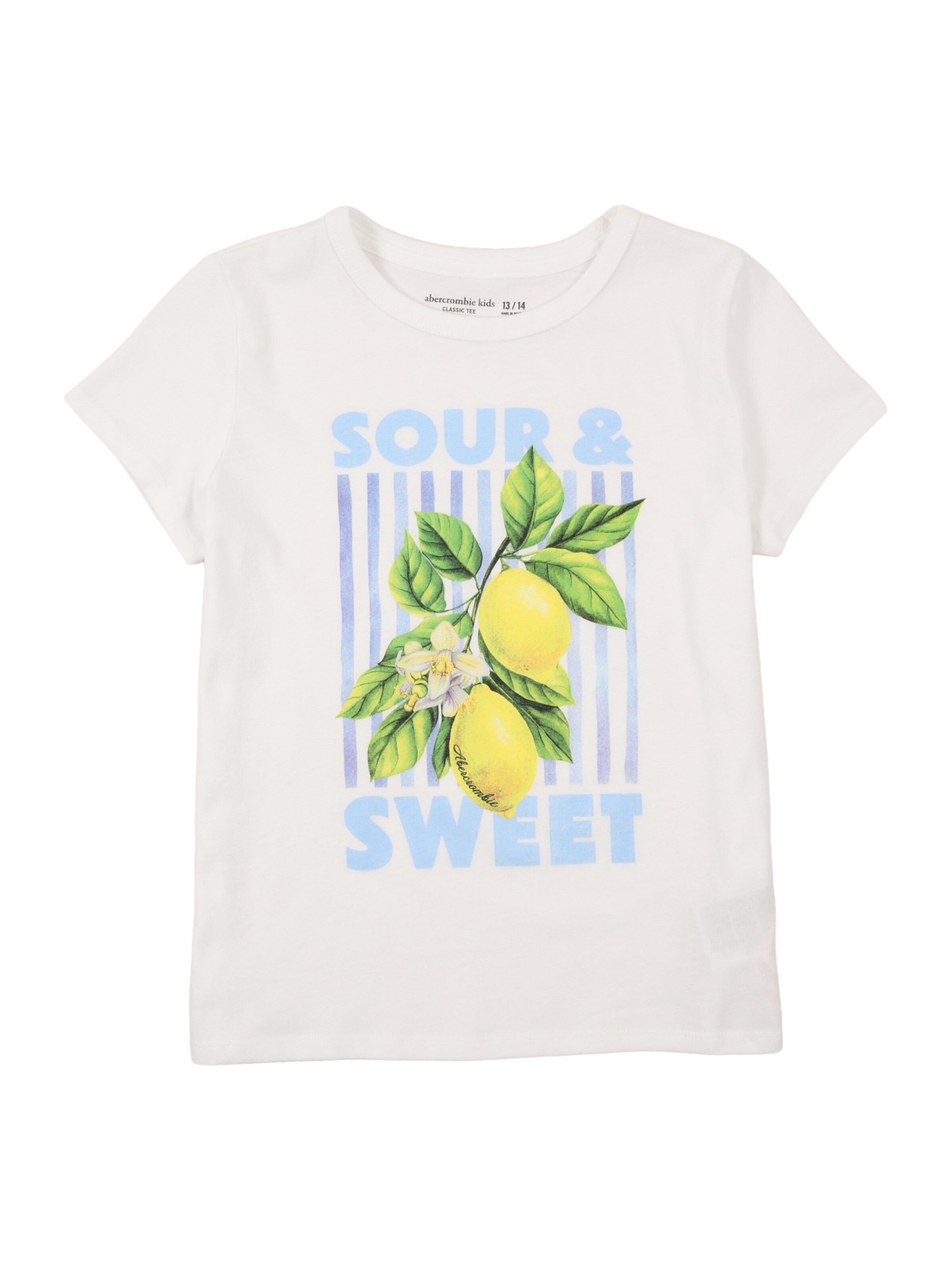 Abercrombie & Fitch Koszulka 'SOUR & SWEET' w kolorze biały: przód