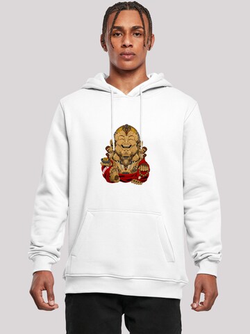 F4NT4STIC Sweatshirt 'Happy Cyber Buddha' in White: front