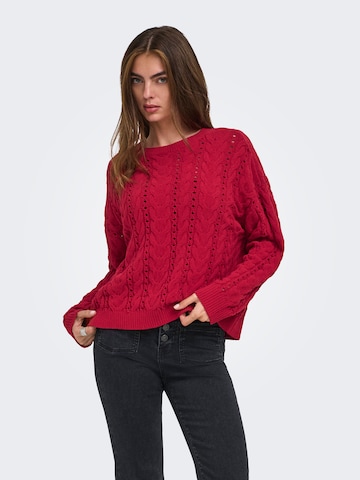 ONLY Trui 'ONLELLY' in Rood: voorkant
