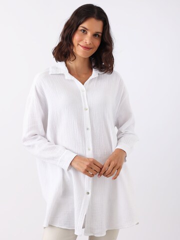 Camicia da donna 'Rebecca' di Zwillingsherz in bianco: frontale