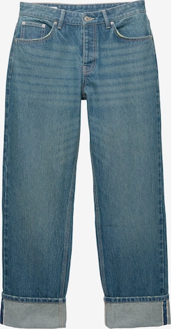 Jeans de la Pull&Bear pe albastru: față