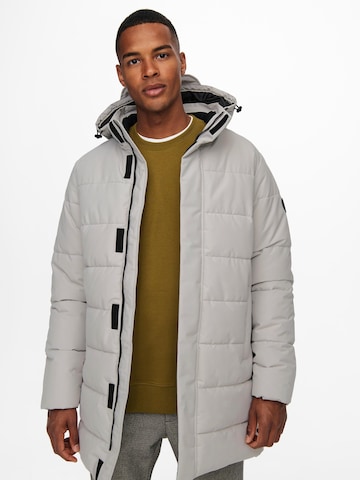 Only & Sons Winter coat 'Carl' in Grey: front