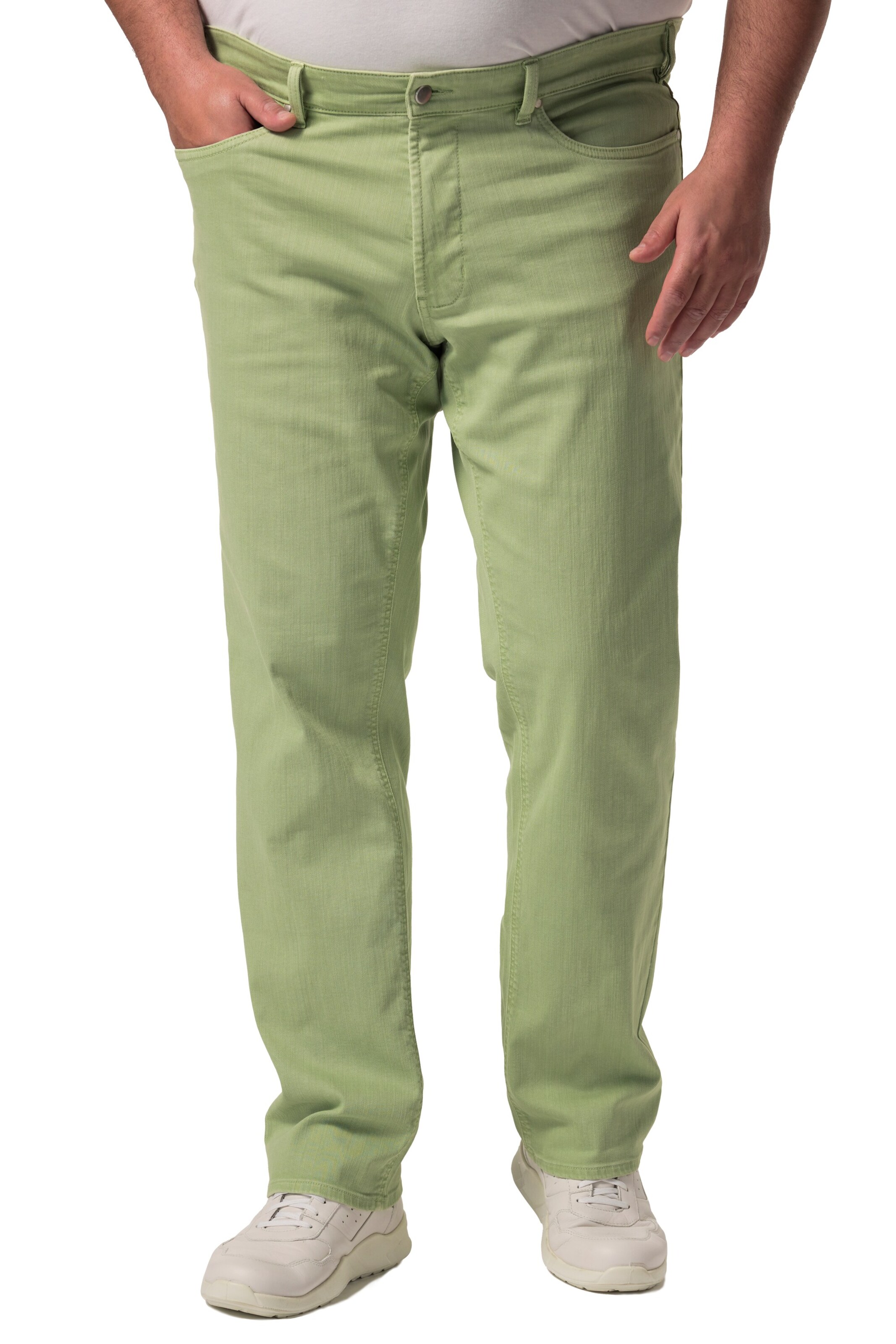 Men Plus Regular Pants in Green: front