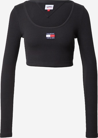 Tricou de la Tommy Jeans pe negru: față