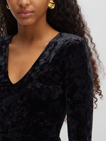 EDITED Shirt bodysuit 'Luciana' in Black