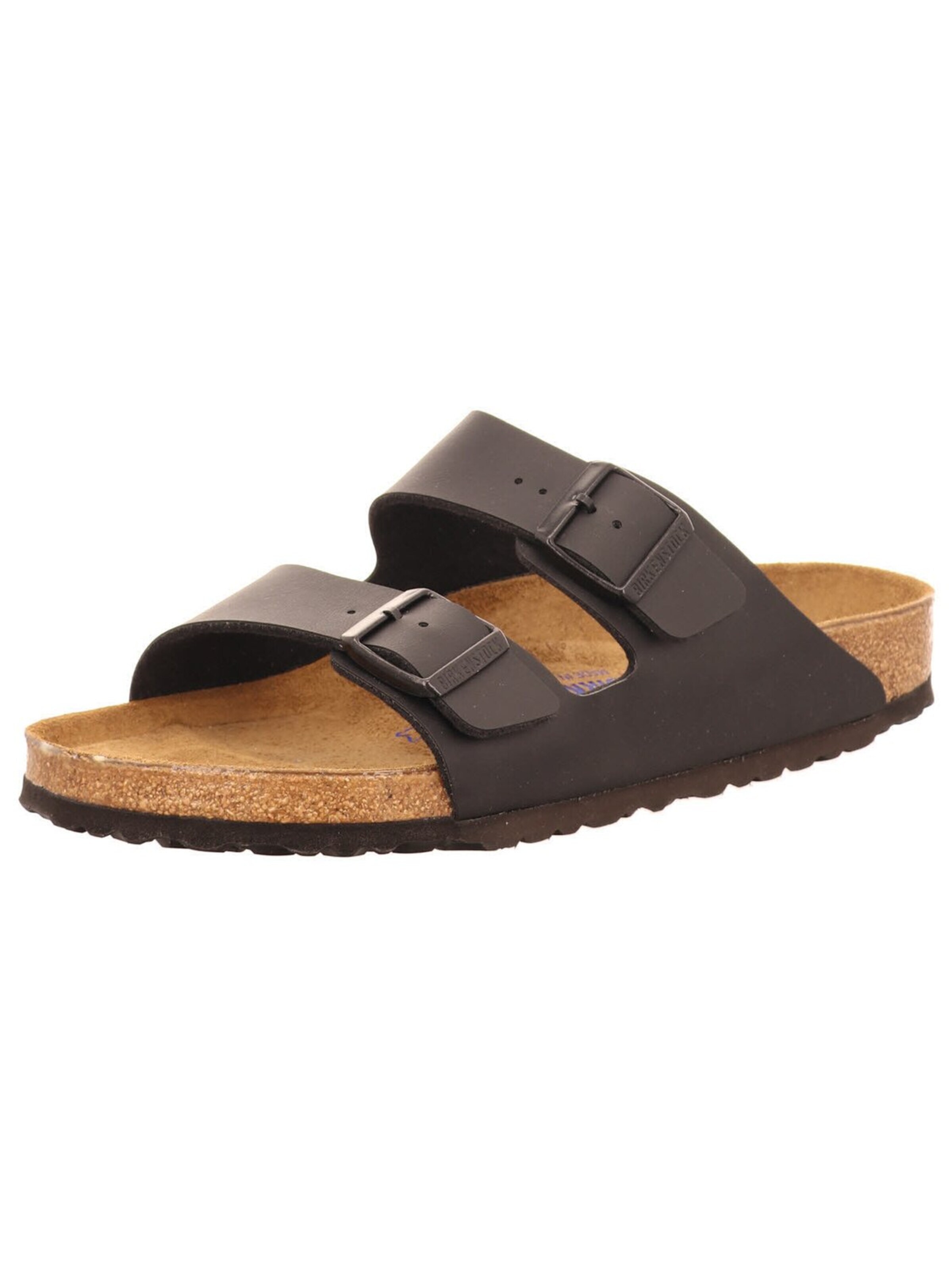 BIRKENSTOCK Muiltjes 'Pantolette Damen 551251 00079 Echtleder in schwarz' in Zwart: voorkant