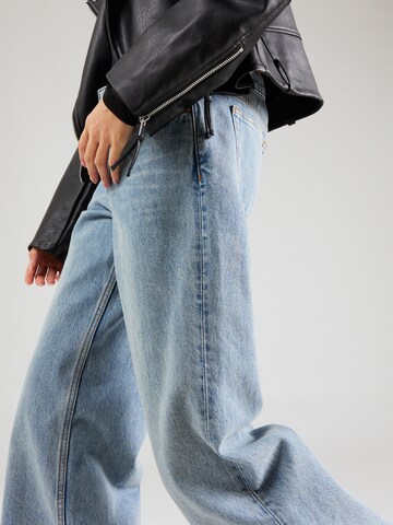 Wide leg Jeans de la Monki pe albastru