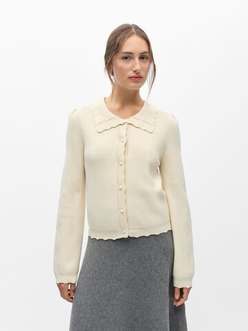 OBJECT Gebreid vest in Beige: voorkant