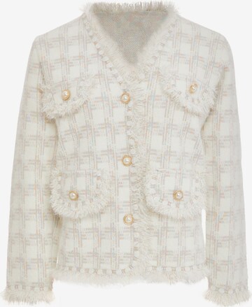 YASANNA Knit Cardigan in White: front