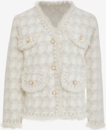 YASANNA Knit Cardigan in White: front