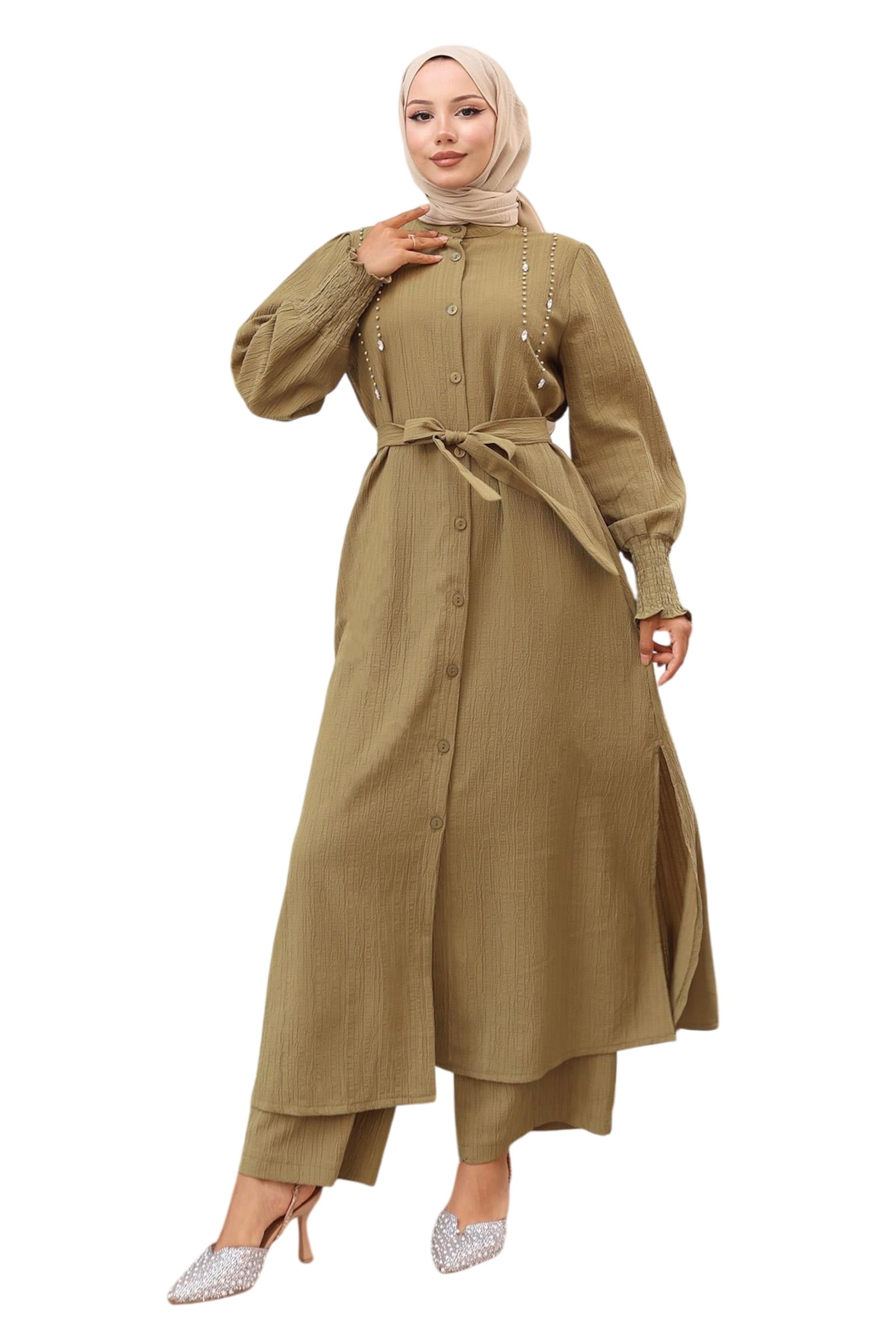 MODAMIHRAM Shirt dress in Green: front