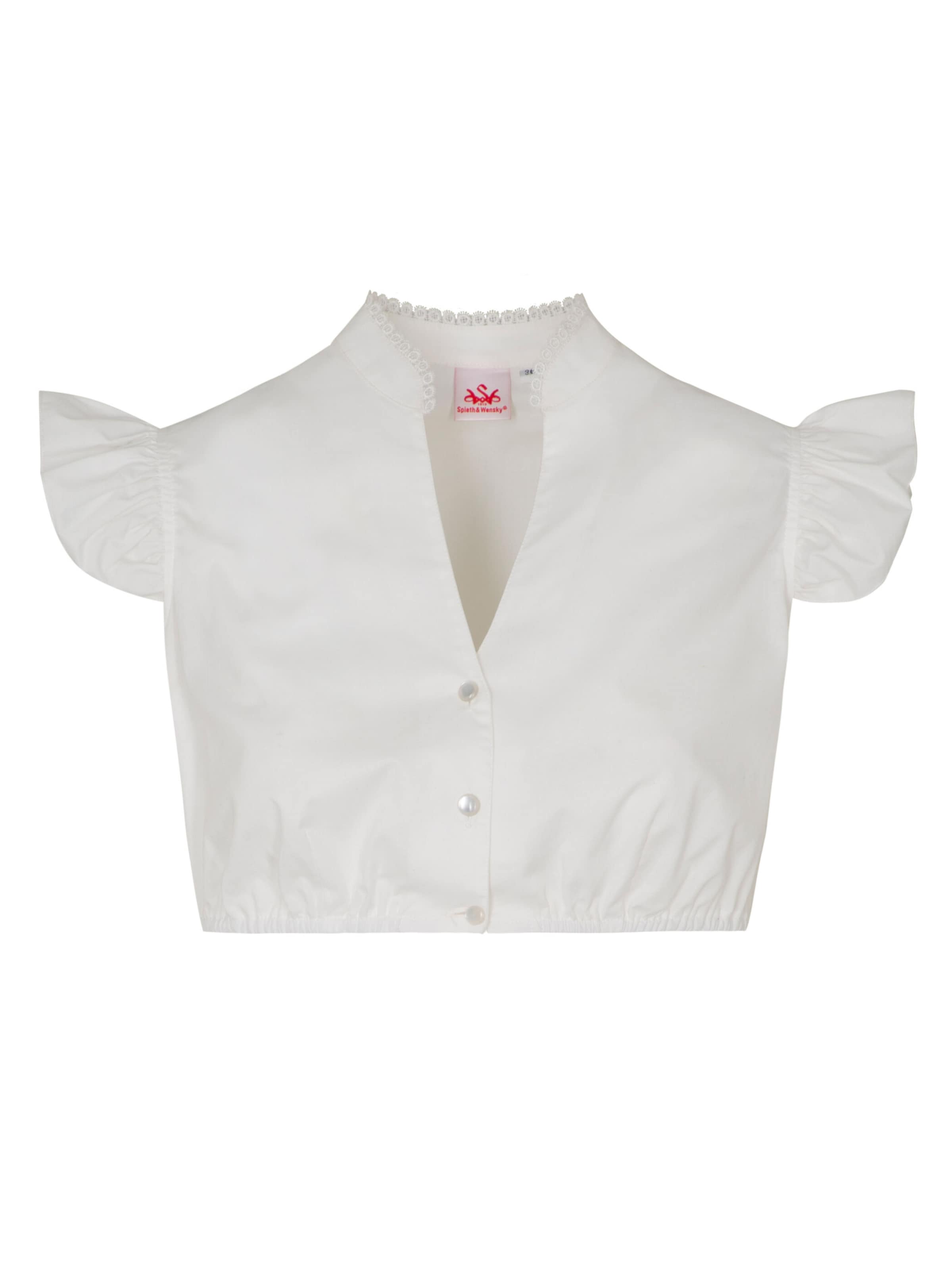 SPIETH & WENSKY Trachtenbluse 'Darlee' in Weiß: Vorderseite
