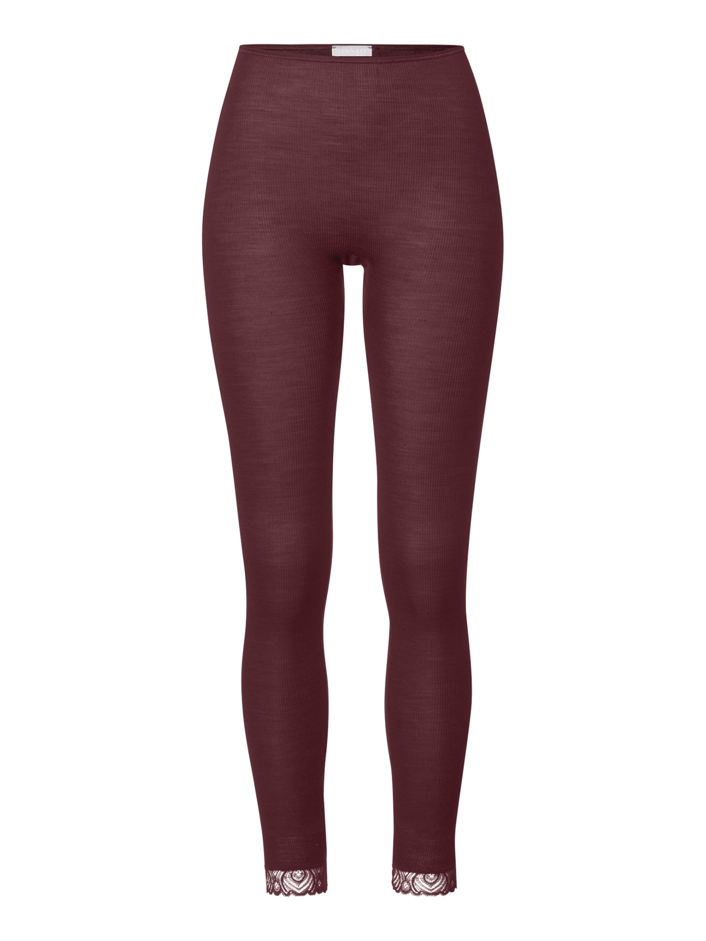Hanro Skinny Leggings ' Woolen Lace ' in Braun: Vorderseite