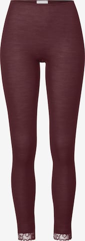 Leggings ' Woolen Lace ' Hanro en marron : devant