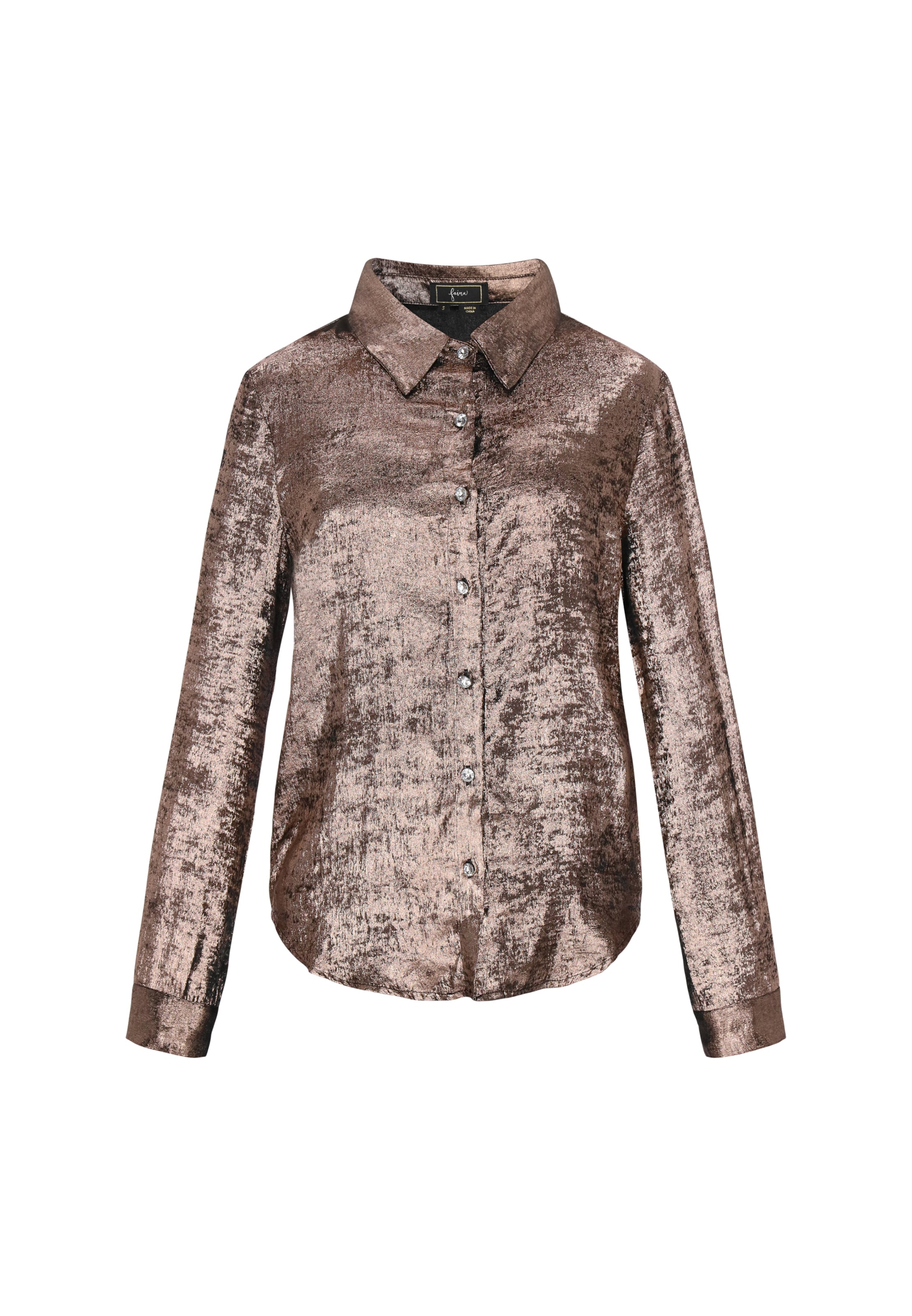 faina Blouse in Bruin: voorkant