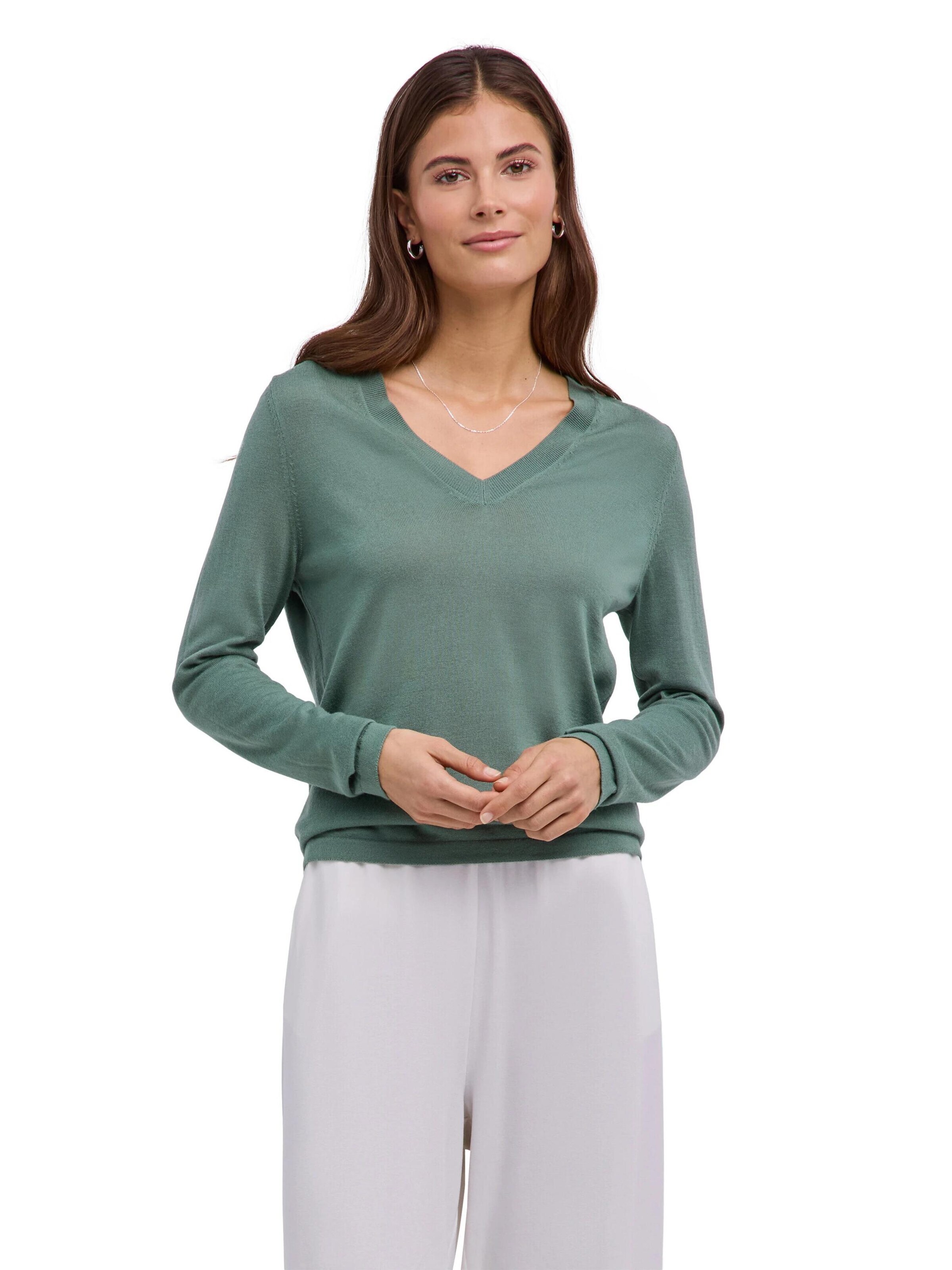 FALKE Pullover 'Pure Merino Wool'‌‌‌‌‌‌‌‌ in Grün: Vorderseite