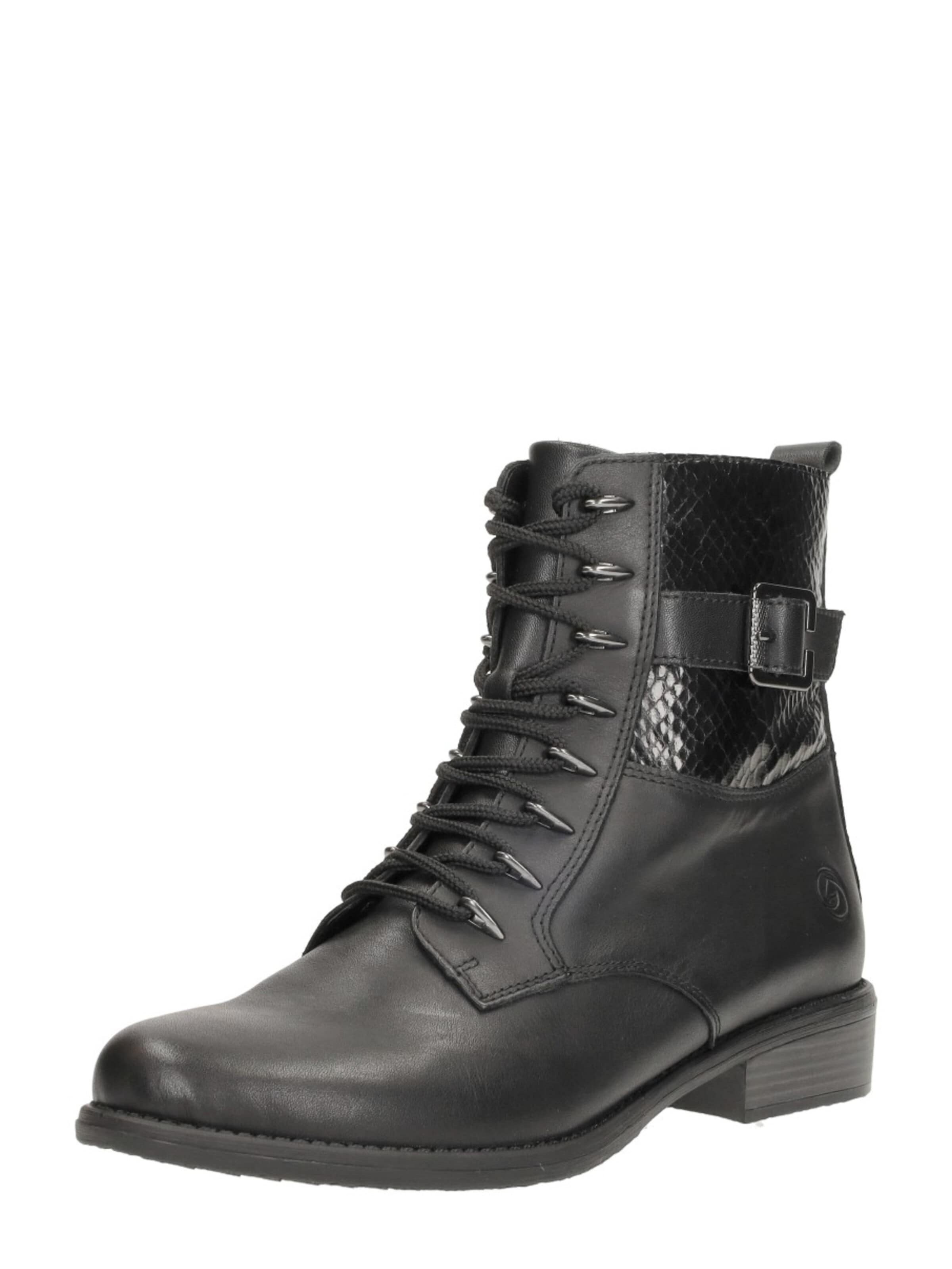 REMONTE Lace-up bootie in Black: front