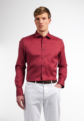 ETERNA Slim fit Overhemd in Rood: voorkant