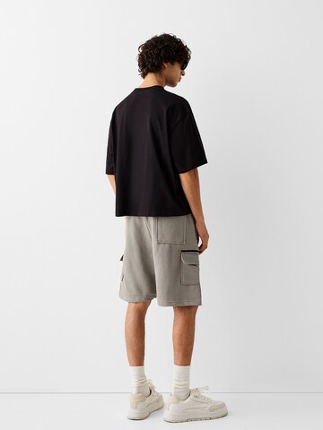 Bershka Loose fit Cargo Pants in Grey