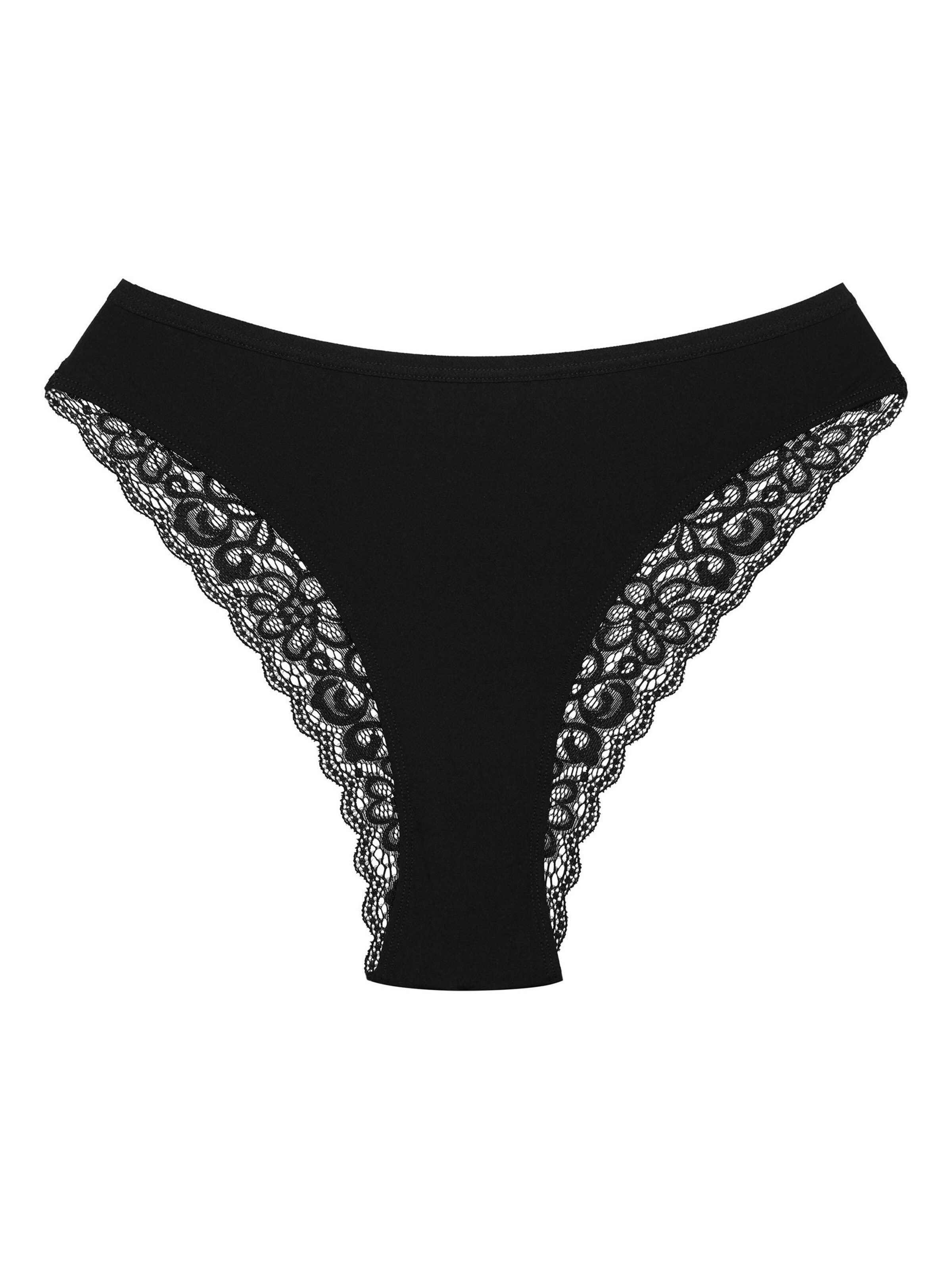 ESOTIQ - Panti 'Slip Arien, florales Muster, glatte Microfaser, mit Baumwollzwickel' en negro: frente