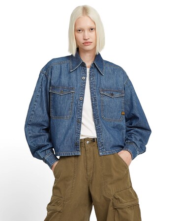 G-STAR Button Up Shirt 'Relaxed' in Blau: Vorderseite
