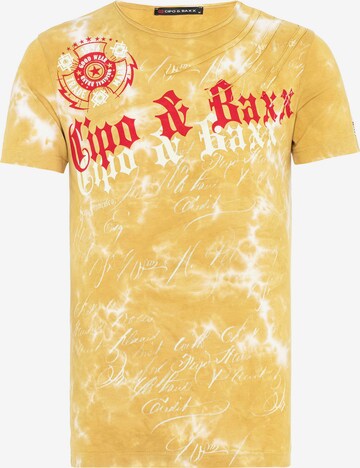 CIPO & BAXX Shirt in Geel: voorkant