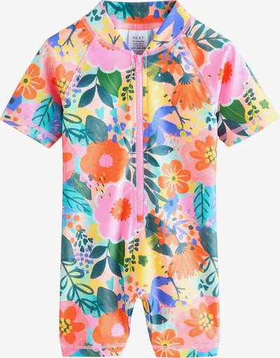 Maudymosi kostiumėlis iš Next, spalva – šviesiai mėlyna / benzino spalva / tamsiai oranžinė / šviesiai rožinė, Prekių apžvalga