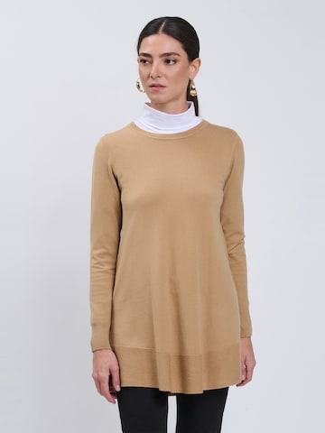 Pull-over Influencer en marron : devant