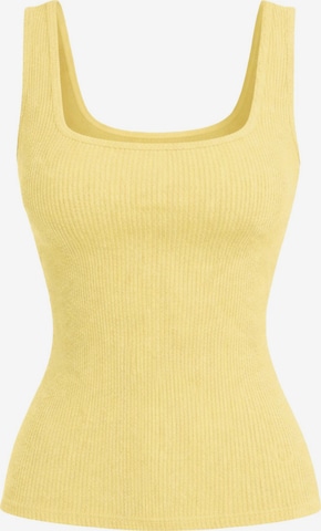 Haut 'Caro Neck Sleeveless Top' PANTHEROAR en jaune : devant